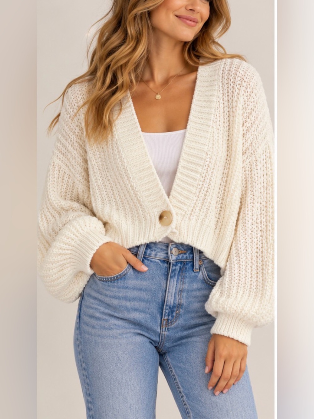 Miracle  Chenille V-Neck Button Cardigan - Size S/M - NWT